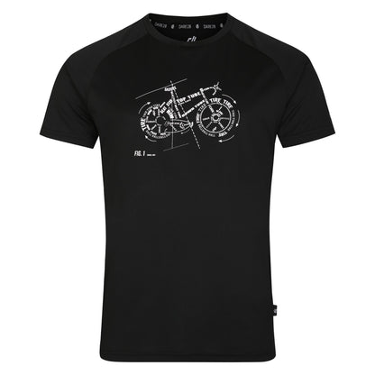 Black - Front - Dare 2B Mens Tech Bicycle T-Shirt