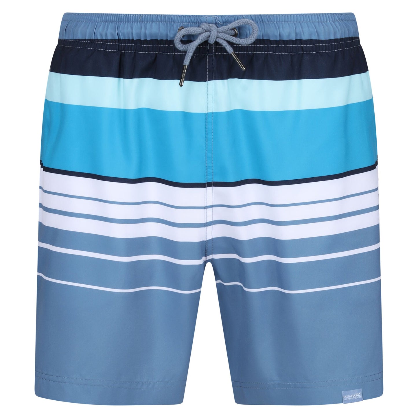 Coronet Blue - Front - Regatta Mens Loras Striped Swim Shorts