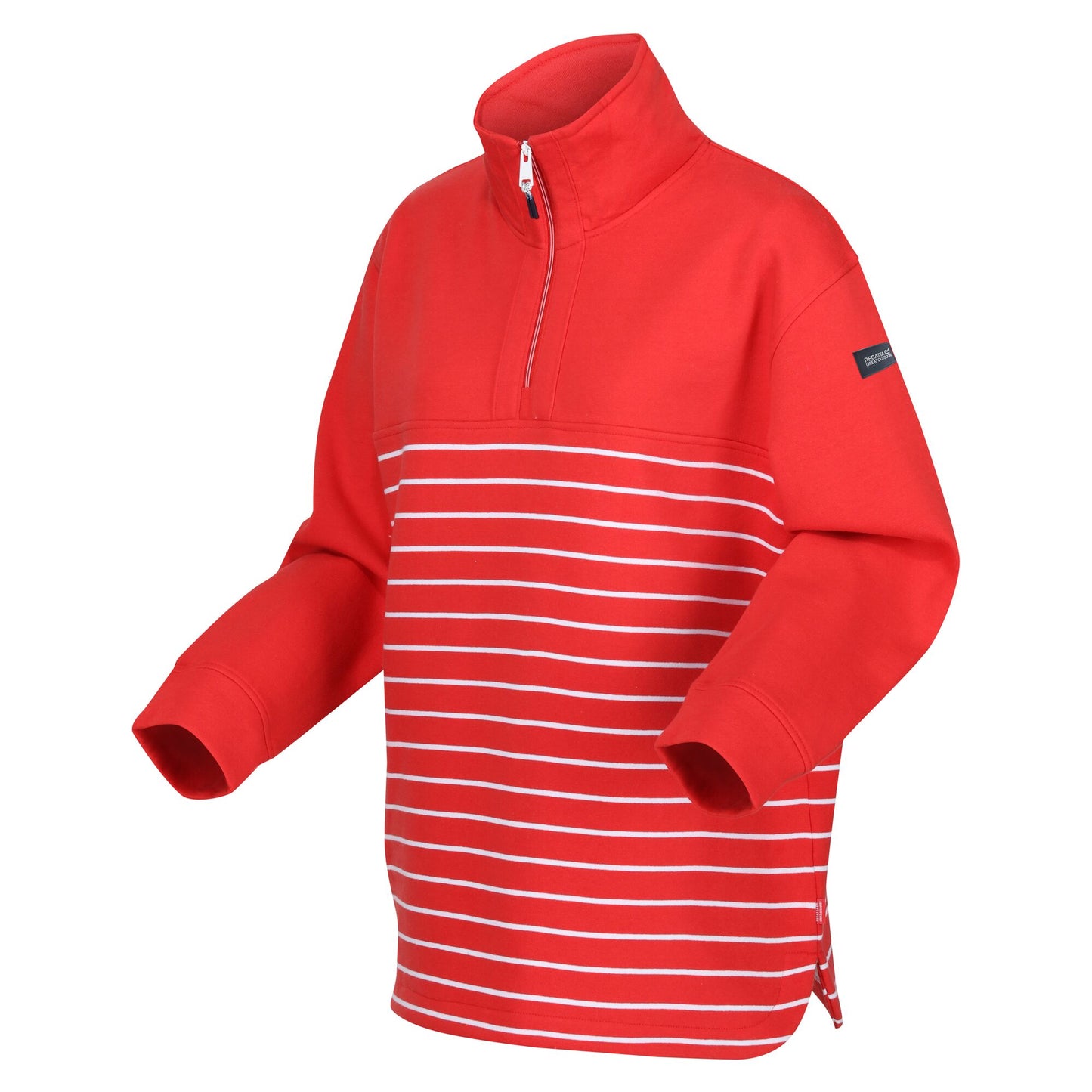 High Risk Red-White - Side - Regatta Womens-Ladies Bayletta Half Placket Sweatshirt
