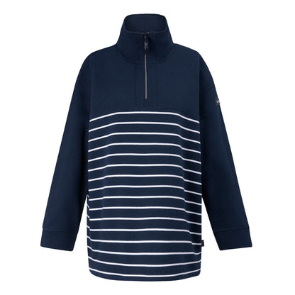 Navy-White - Front - Regatta Womens-Ladies Bayletta Half Placket Sweatshirt