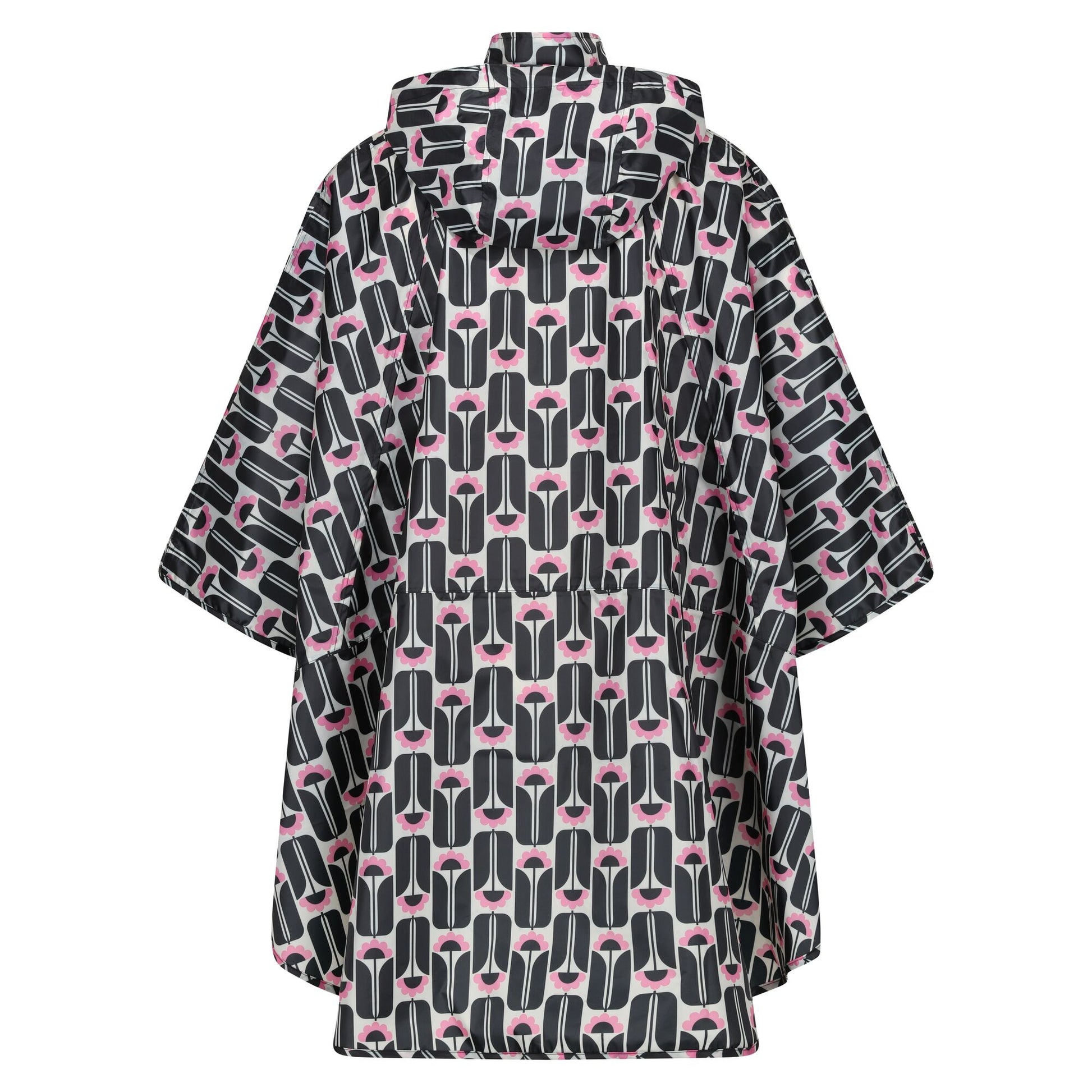 Black - Back - Regatta Womens-Ladies Orla Kiely Festival Tall Flowers Poncho