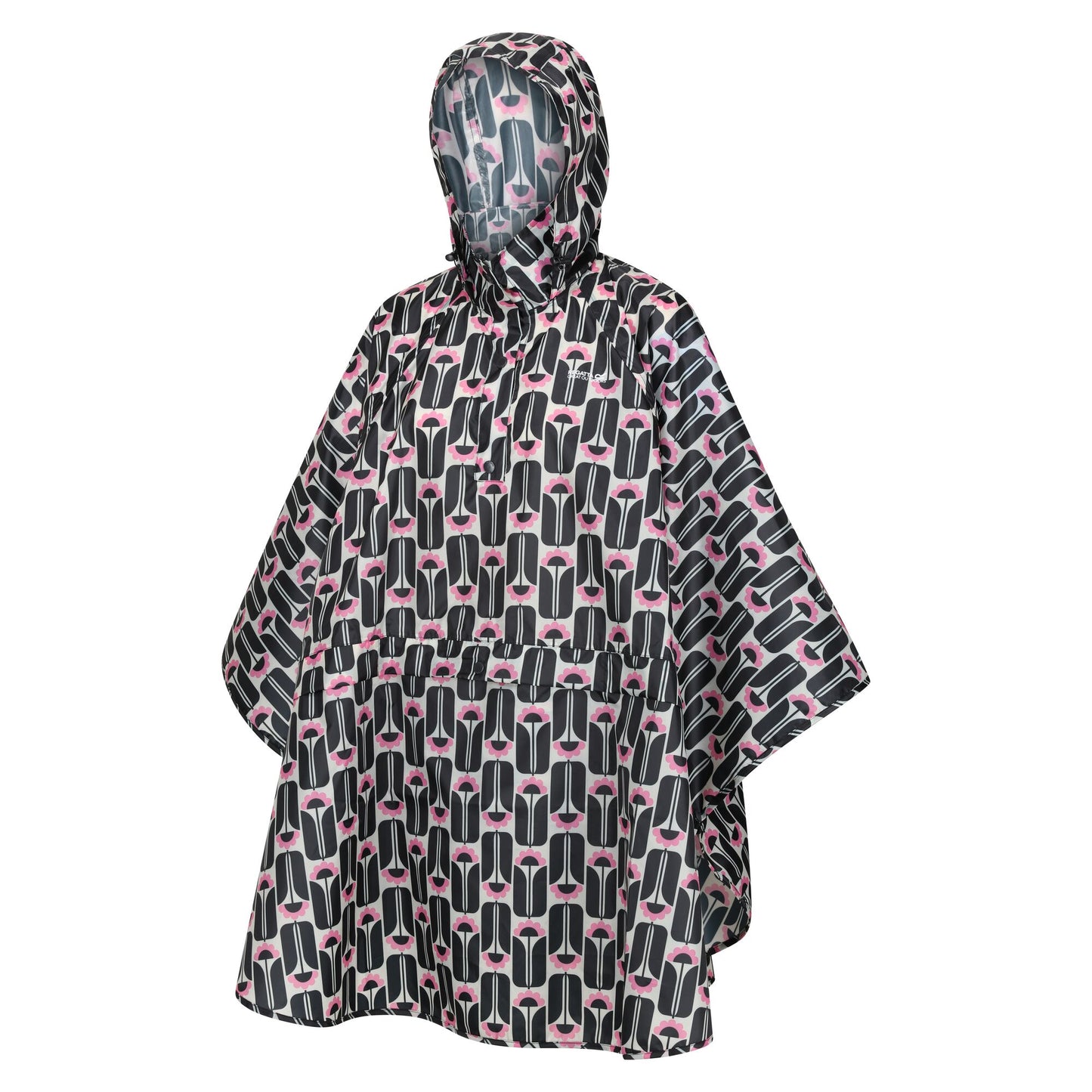 Black - Side - Regatta Womens-Ladies Orla Kiely Festival Tall Flowers Poncho