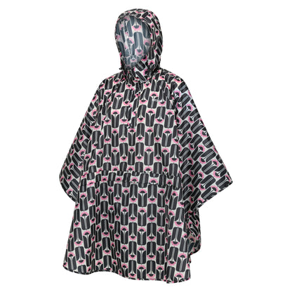 Black - Side - Regatta Womens-Ladies Orla Kiely Festival Tall Flowers Poncho