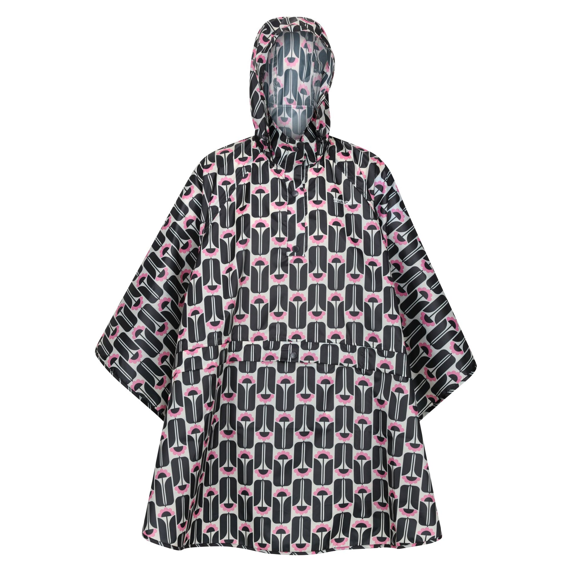 Black - Front - Regatta Womens-Ladies Orla Kiely Festival Tall Flowers Poncho
