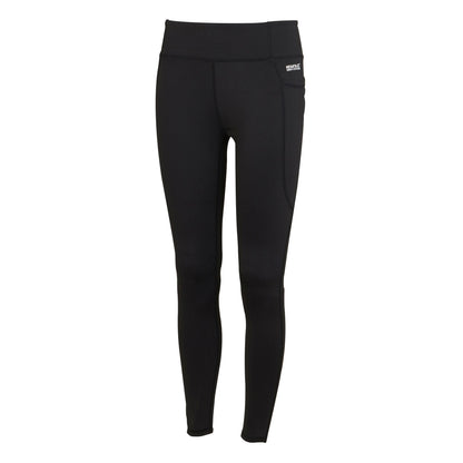 Black - Side - Regatta Womens-Ladies Holeen Pro Compression Leggings