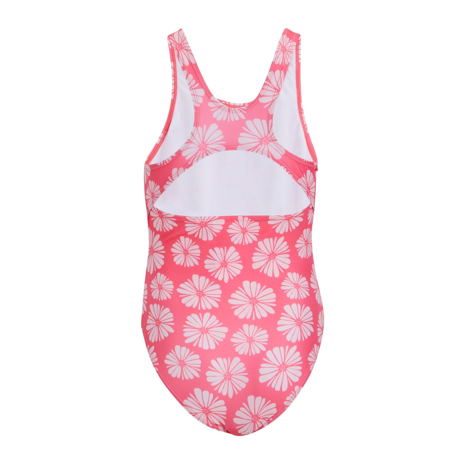 Pink Haze - Back - Regatta Girls Katrisse Floral Textured One Piece Swimsuit