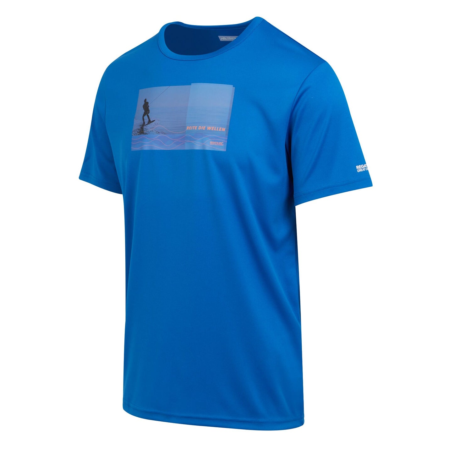 Oxford Blue - Side - Regatta Mens Fingal Slogan III Reite Die Wellen T-Shirt