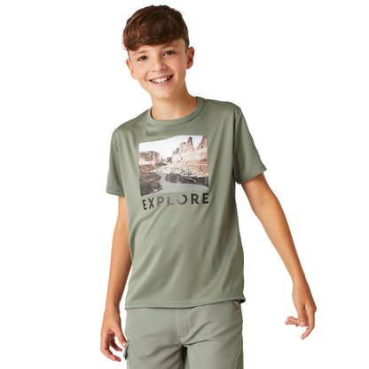 Agave Green - Lifestyle - Regatta Childrens-Kids Alvardo VIII Explore Landscape T-Shirt
