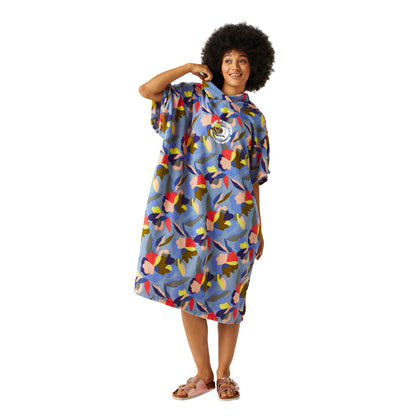 Multicoloured - Close up - Regatta Unisex Adult Abstract Floral Hooded Towel