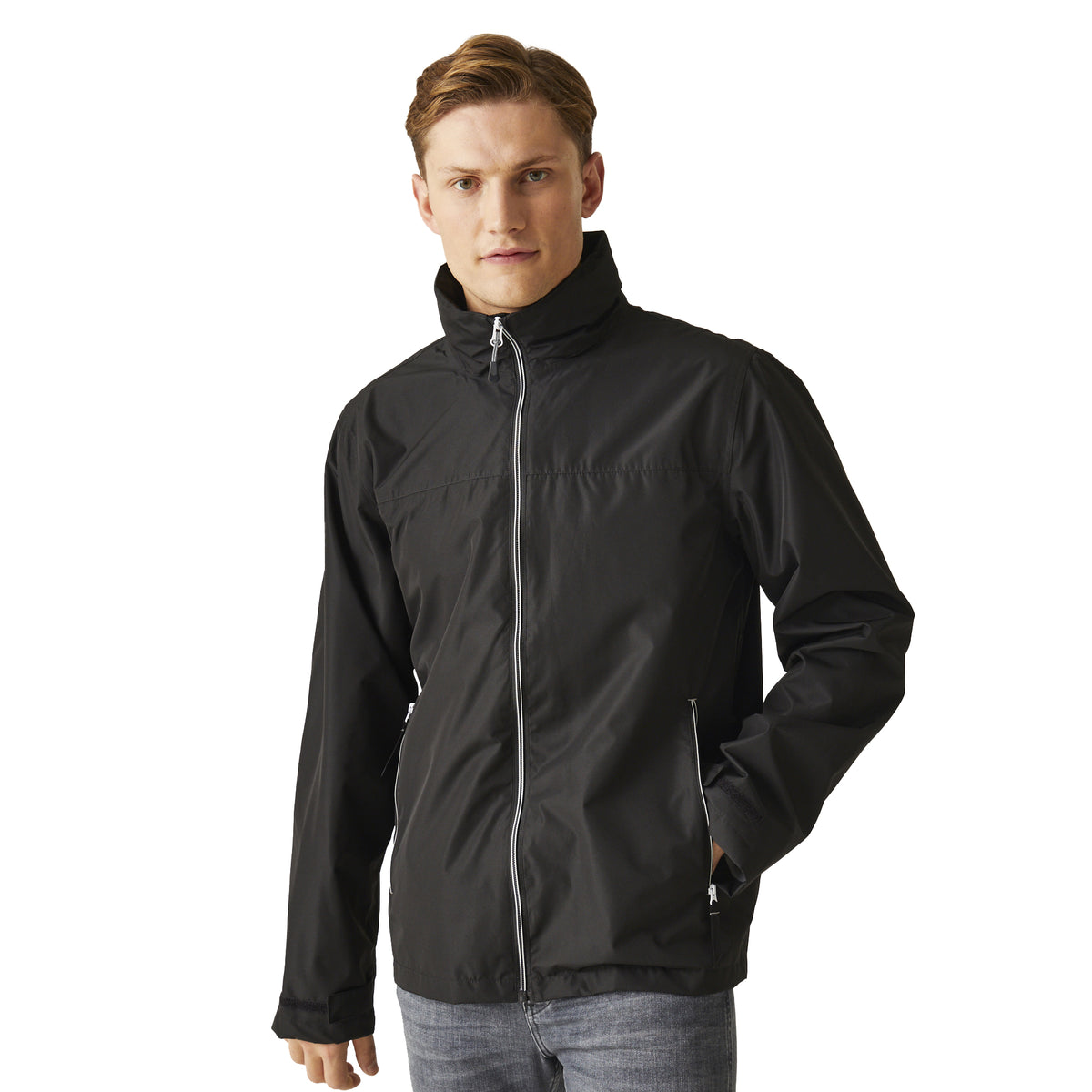 Black-Mineral Grey - Side - Regatta Professional Mens Waterproof Soft Shell Jacket