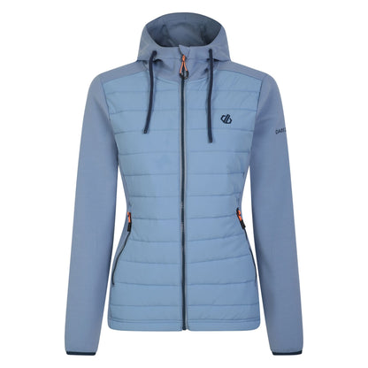 Rainwashed Blue - Front - Dare 2B Womens-Ladies Fleur East Edit - Notion Logo Hybrid Jacket