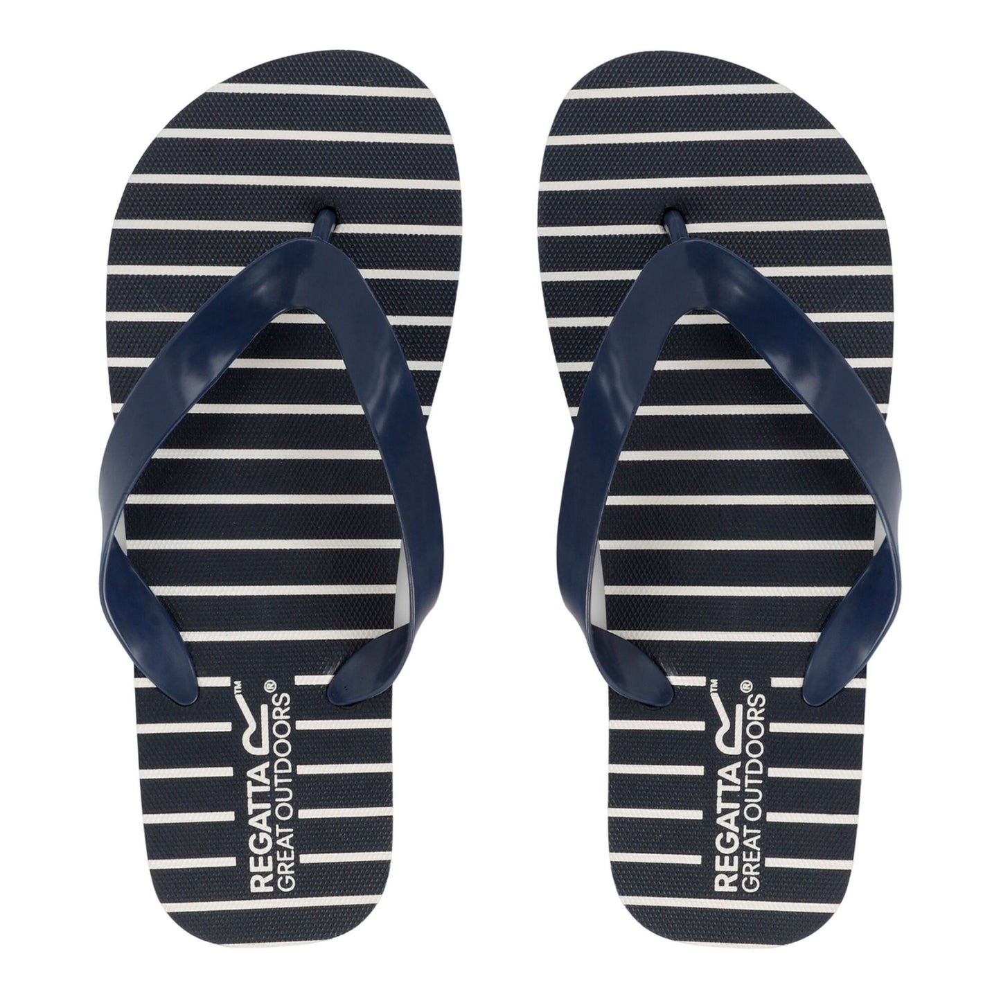 Navy - Pack Shot - Regatta Womens-Ladies Bali Stripe Flip Flops