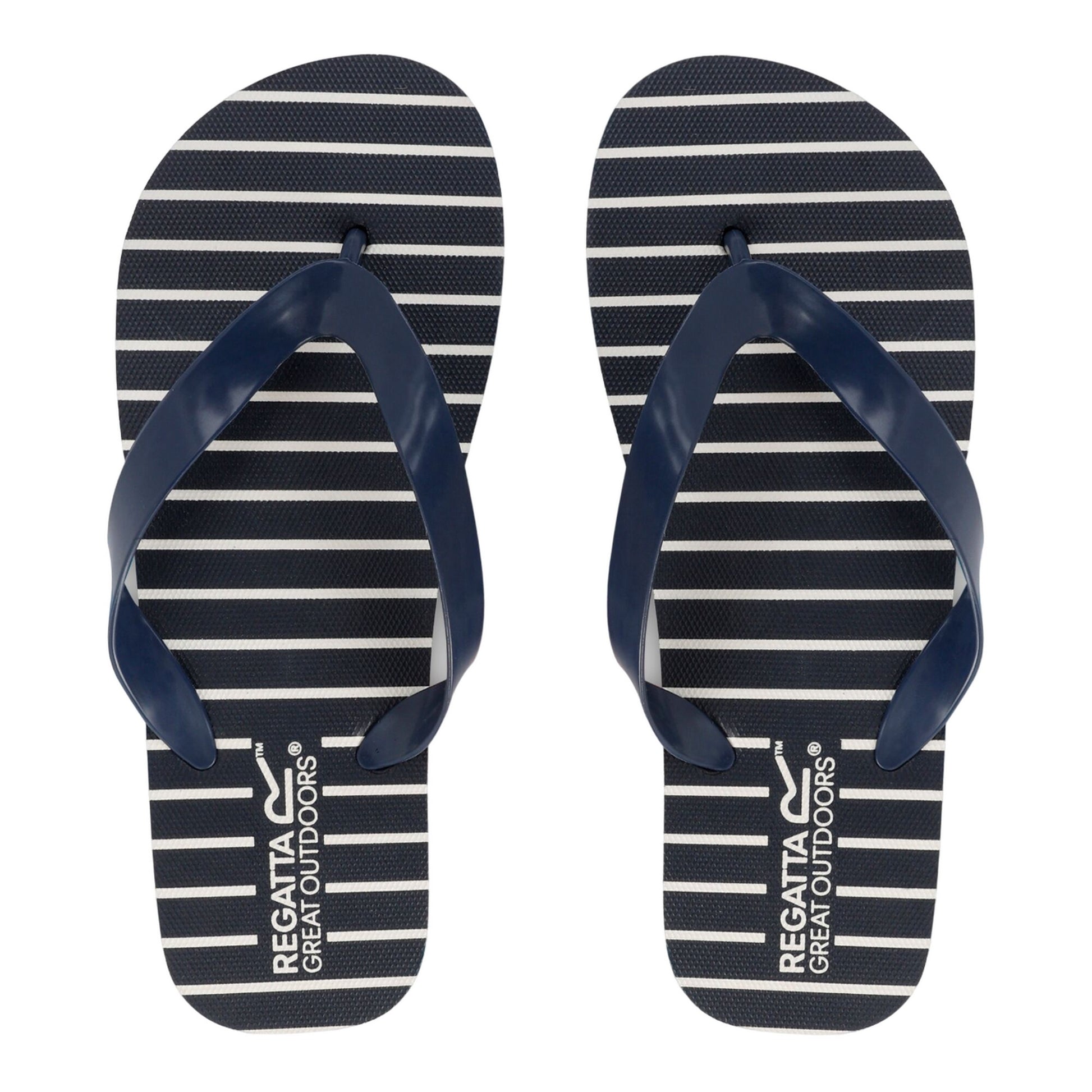 Navy - Pack Shot - Regatta Womens-Ladies Bali Stripe Flip Flops