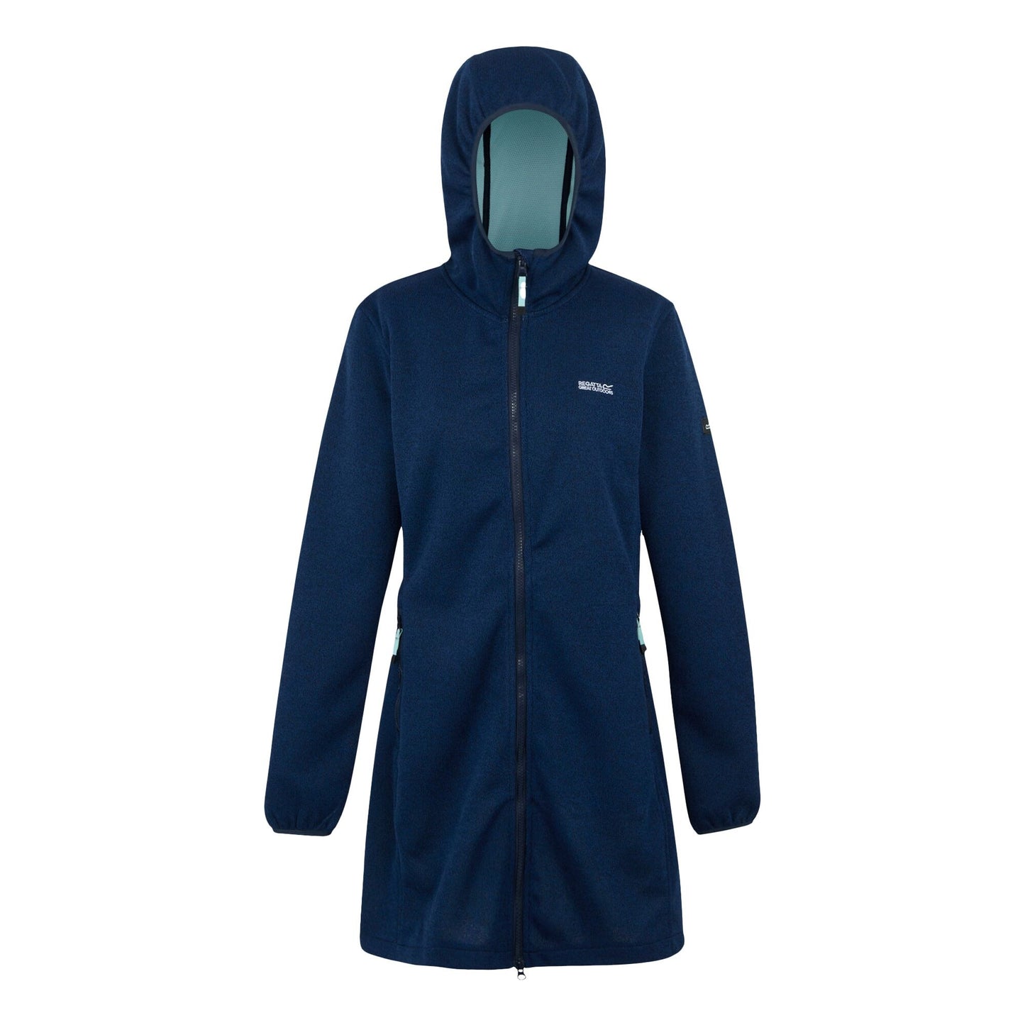 Navy-Icy Morn - Front - Regatta Womens-Ladies Bloomfield Marl Longline Fleece Jacket