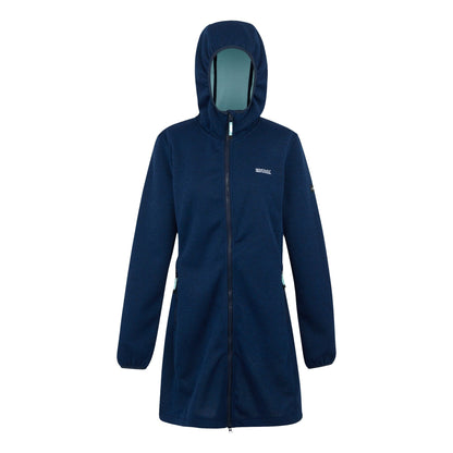 Navy-Icy Morn - Front - Regatta Womens-Ladies Bloomfield Marl Longline Fleece Jacket