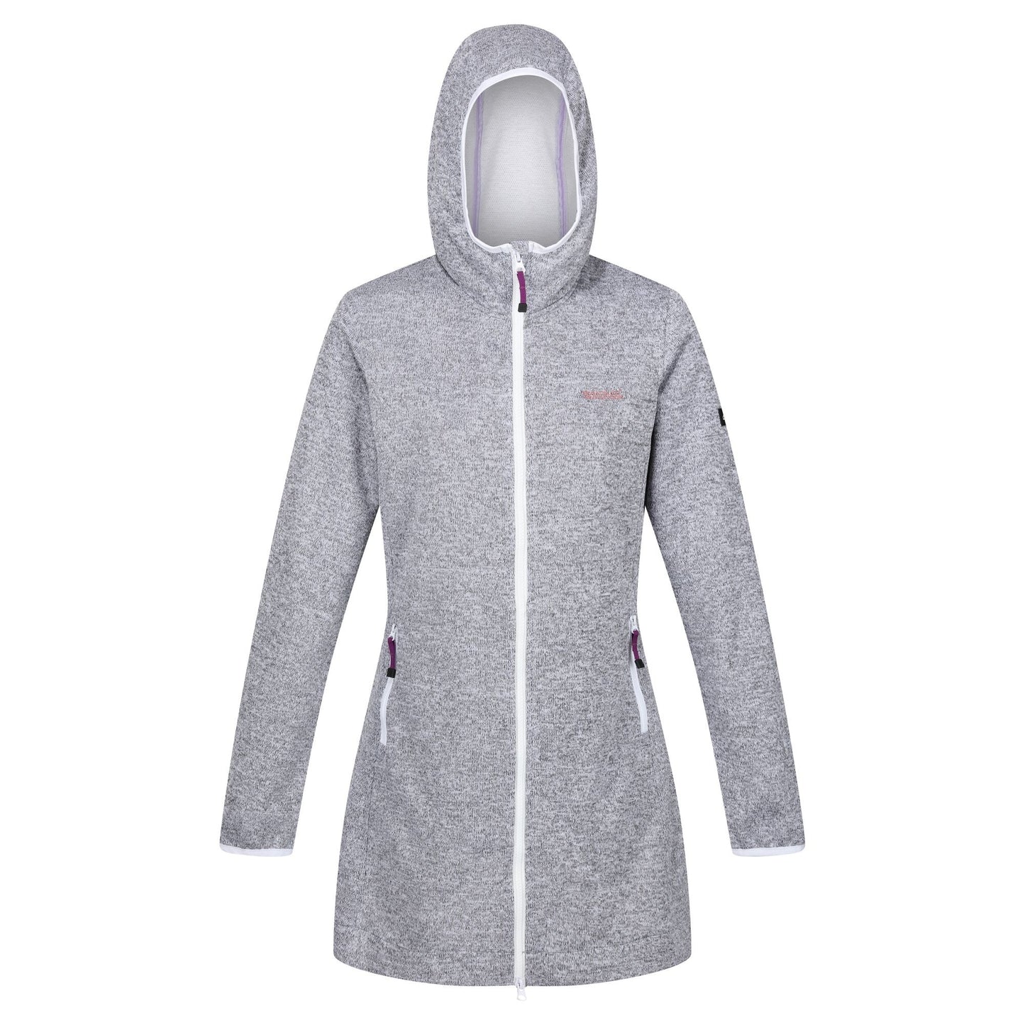 Heather-White - Front - Regatta Womens-Ladies Bloomfield Marl Longline Fleece Jacket