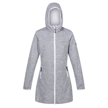 Heather-White - Front - Regatta Womens-Ladies Bloomfield Marl Longline Fleece Jacket