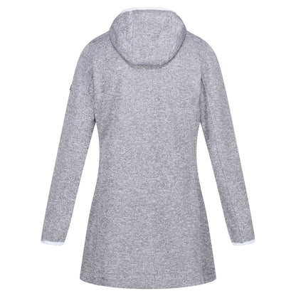 Heather-White - Back - Regatta Womens-Ladies Bloomfield Marl Longline Fleece Jacket
