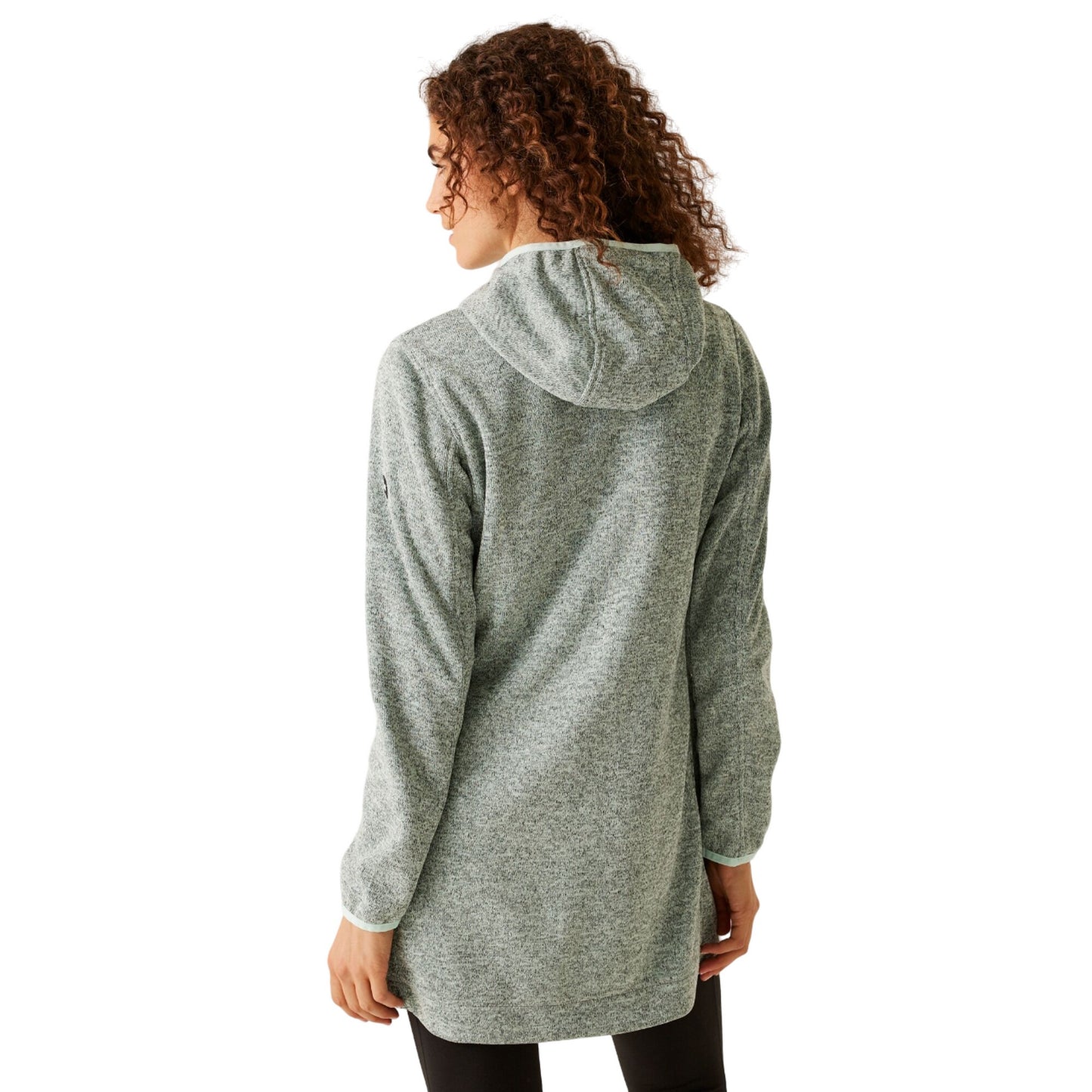 Bleached Aqua-Tahoe Blue - Pack Shot - Regatta Womens-Ladies Bloomfield Marl Longline Fleece Jacket