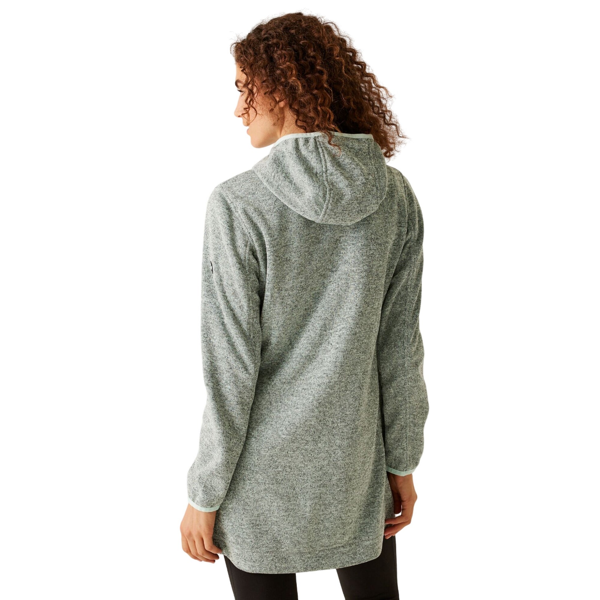 Bleached Aqua-Tahoe Blue - Pack Shot - Regatta Womens-Ladies Bloomfield Marl Longline Fleece Jacket
