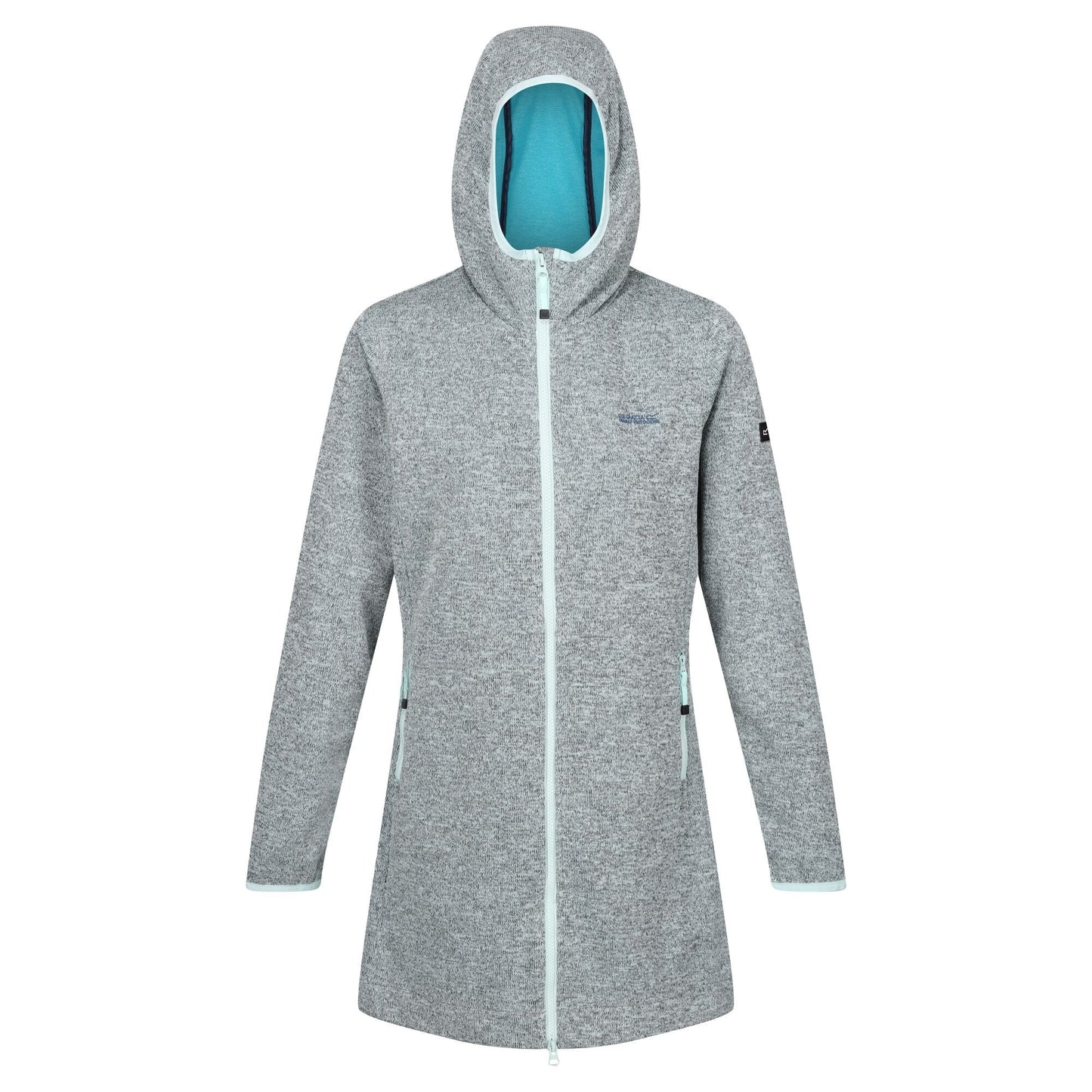 Bleached Aqua-Tahoe Blue - Front - Regatta Womens-Ladies Bloomfield Marl Longline Fleece Jacket