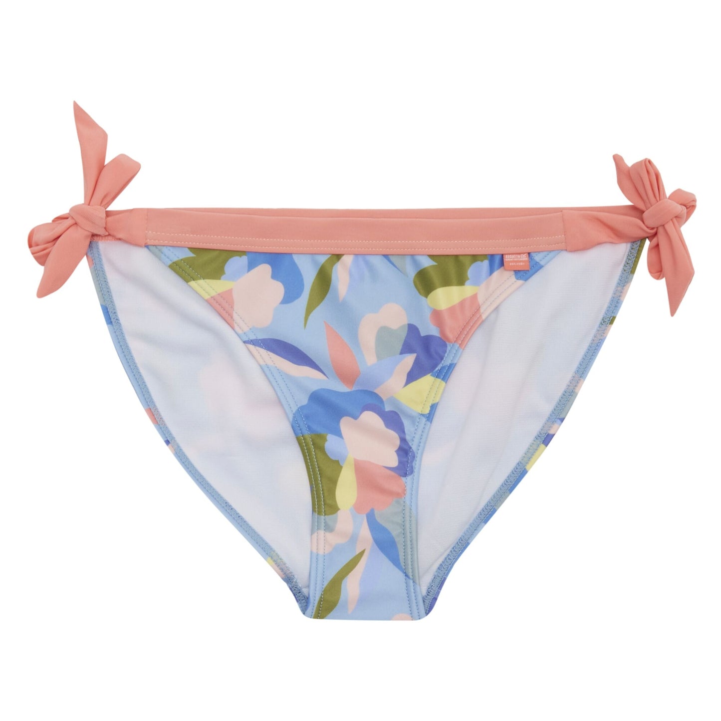 Blue-Green-Pink - Front - Regatta Womens-Ladies Flavia Abstract Floral String Bikini Bottoms