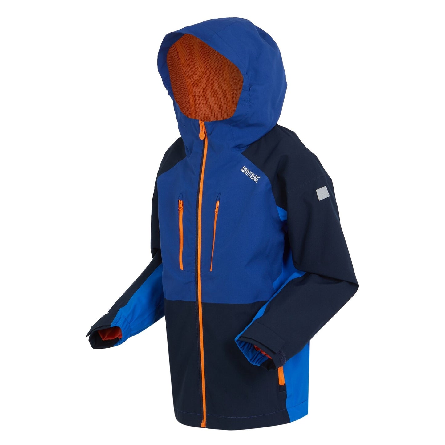 New Royal-Navy-Oxford Blue - Side - Regatta Childrens-Kids Highton V Waterproof Jacket