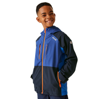 New Royal-Navy-Oxford Blue - Lifestyle - Regatta Childrens-Kids Highton V Waterproof Jacket