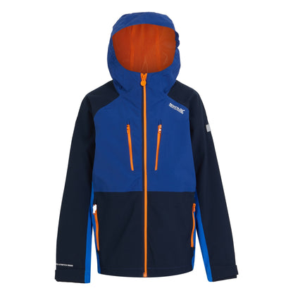 New Royal-Navy-Oxford Blue - Front - Regatta Childrens-Kids Highton V Waterproof Jacket
