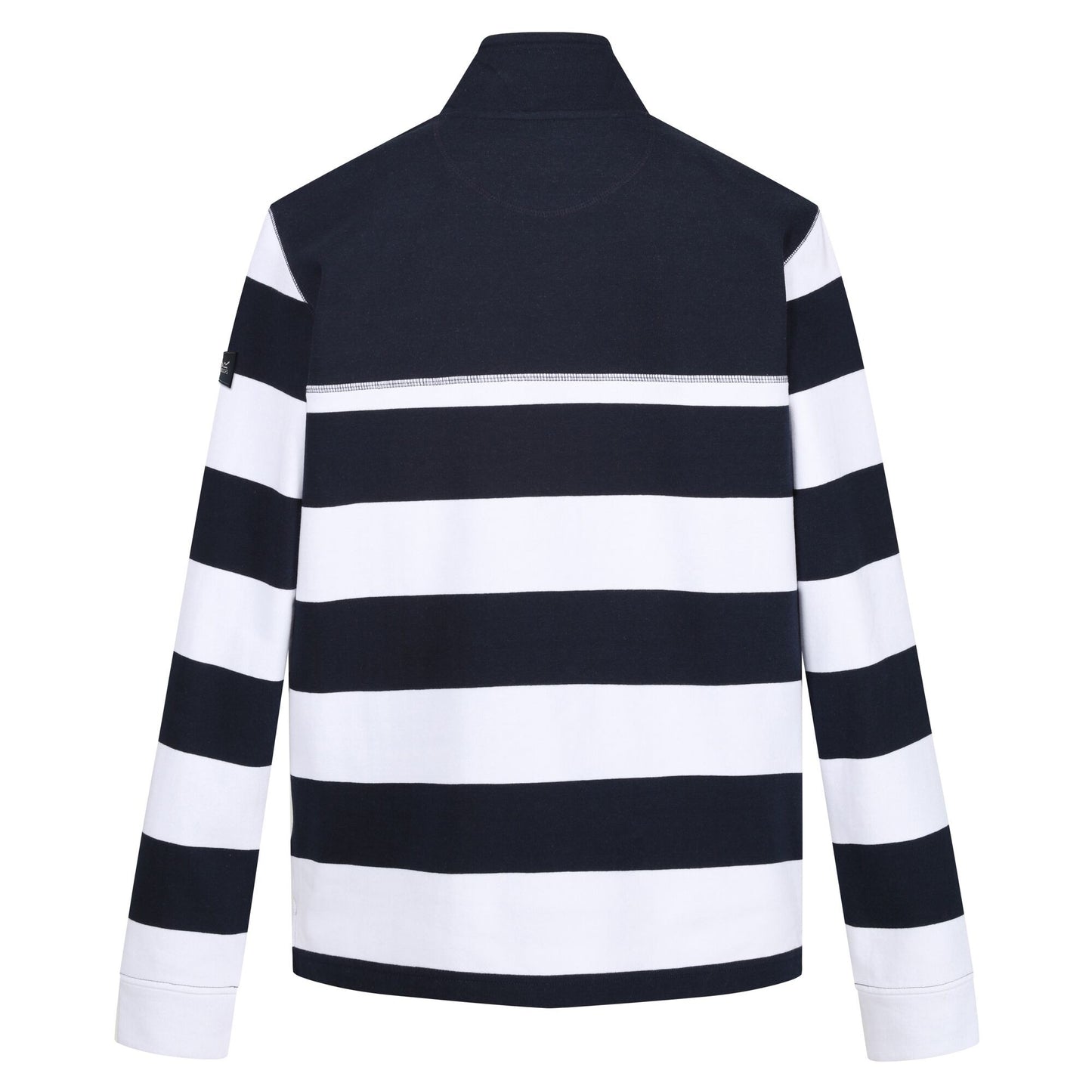 Navy-White - Back - Regatta Mens Agilno Striped Half Zip Fleece Top
