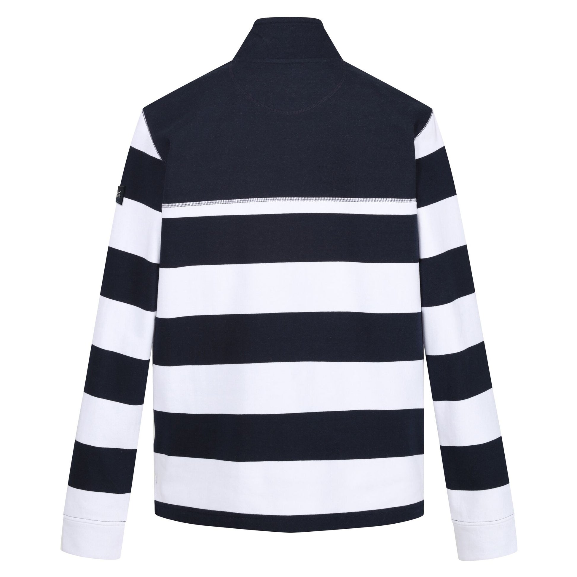 Navy-White - Back - Regatta Mens Agilno Striped Half Zip Fleece Top