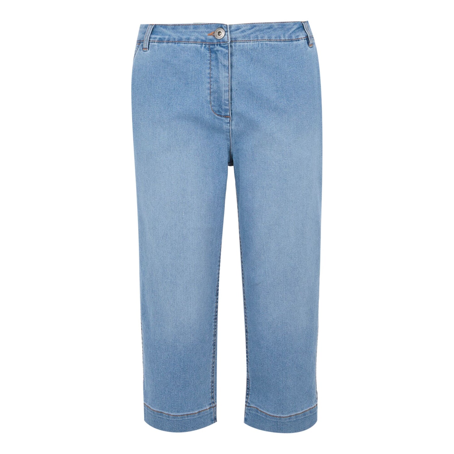 True Denim Light Blue - Front - Regatta Womens-Ladies Bayletta Capri Trousers