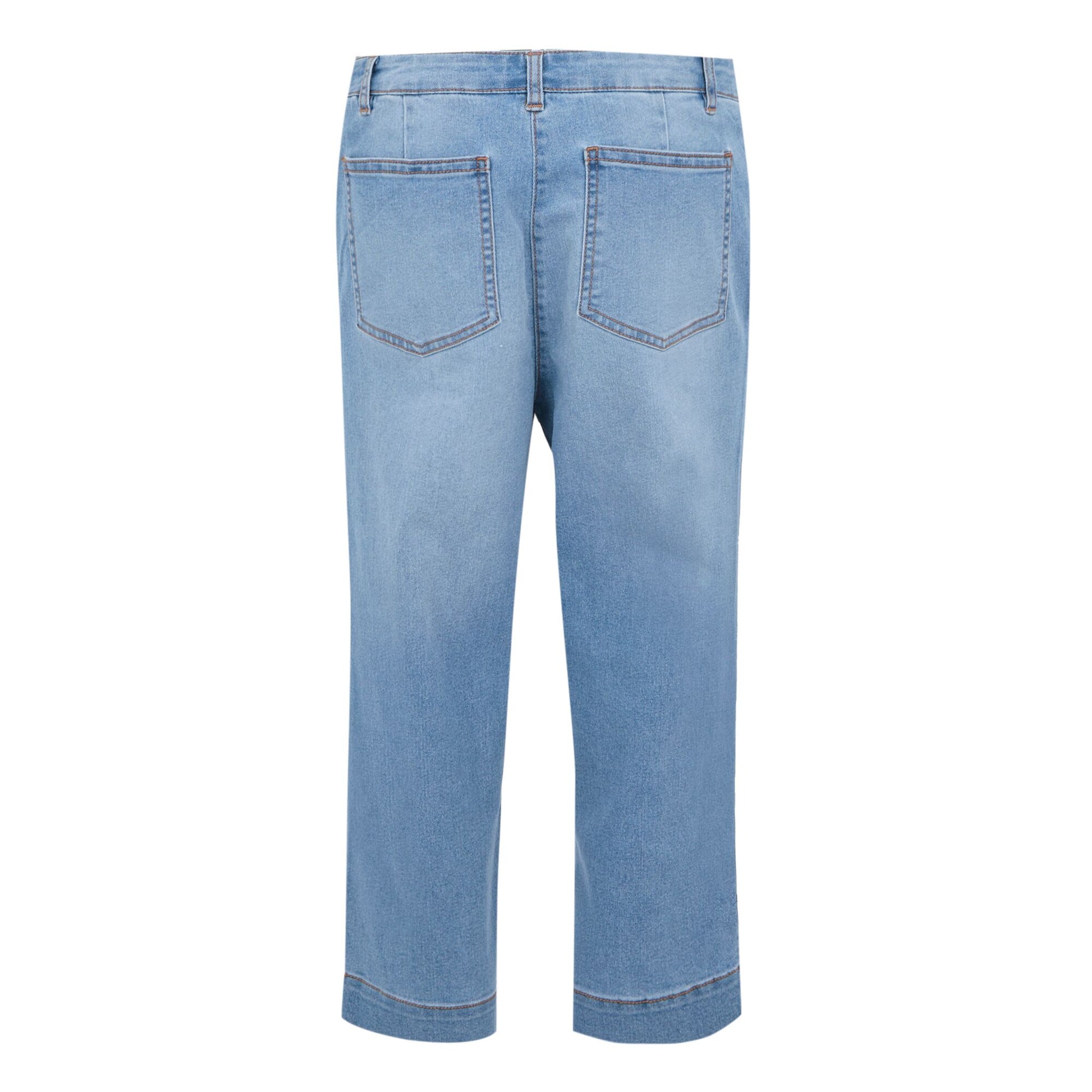 True Denim Light Blue - Back - Regatta Womens-Ladies Bayletta Capri Trousers