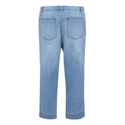 True Denim Light Blue - Back - Regatta Womens-Ladies Bayletta Capri Trousers