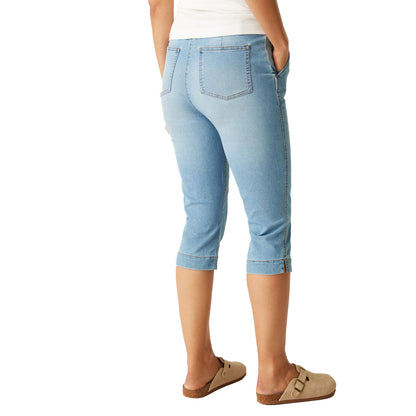 True Denim Light Blue - Pack Shot - Regatta Womens-Ladies Bayletta Capri Trousers
