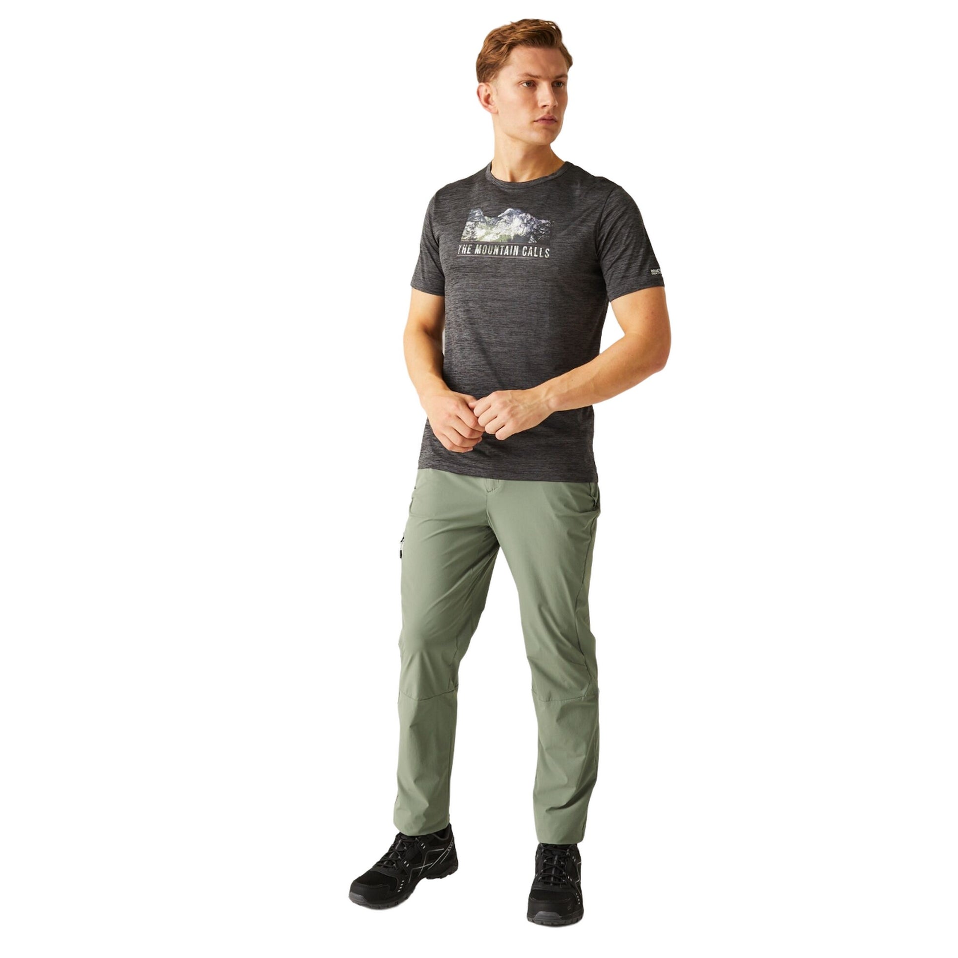 Agave Green - Close up - Regatta Mens Travel Light Packaway Trousers