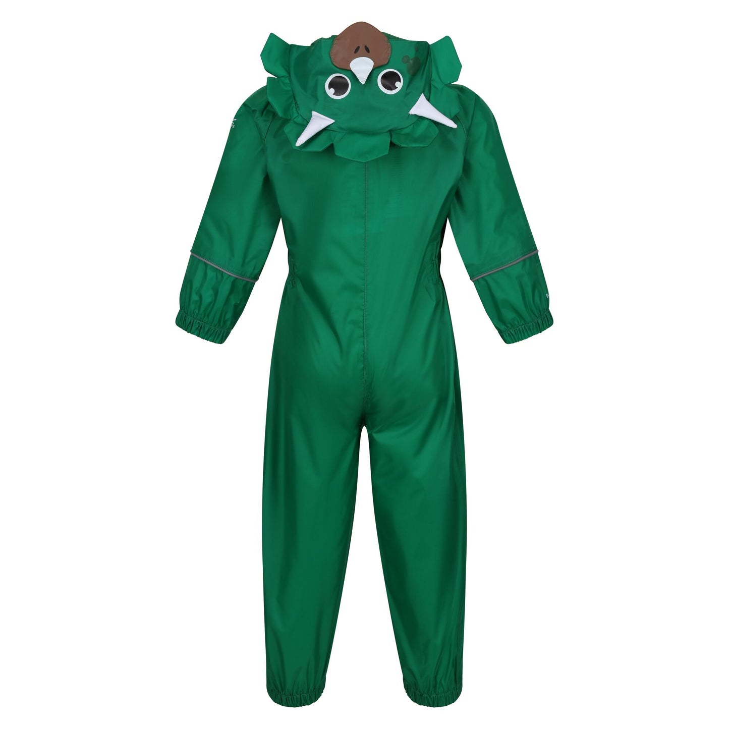Jellybean Green - Back - Regatta Childrens-Kids Charco Stompy The Dinosaur Waterproof Puddle Suit