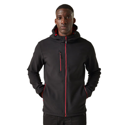 Black-Classic Red - Side - Regatta Professional Mens 2 Layer Soft Shell Jacket
