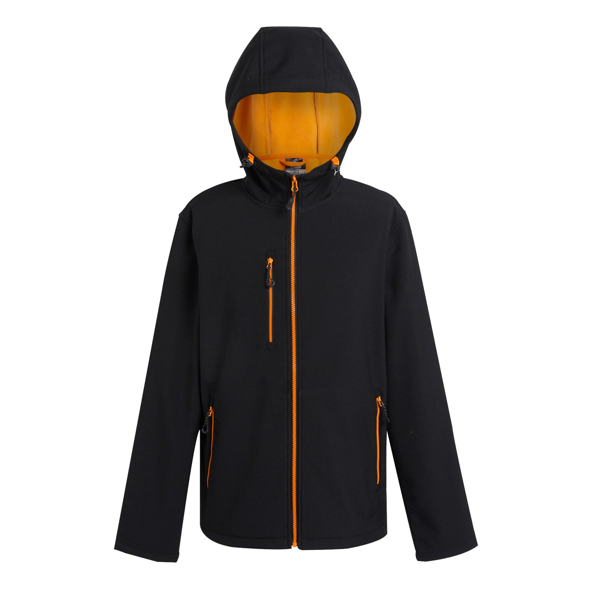 Black-Orange Pop - Front - Regatta Professional Mens 2 Layer Soft Shell Jacket