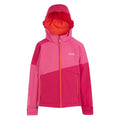 Flamingo Pink-Pink Potion - Front - Regatta Childrens-Kids Acidity VII Soft Shell Jacket