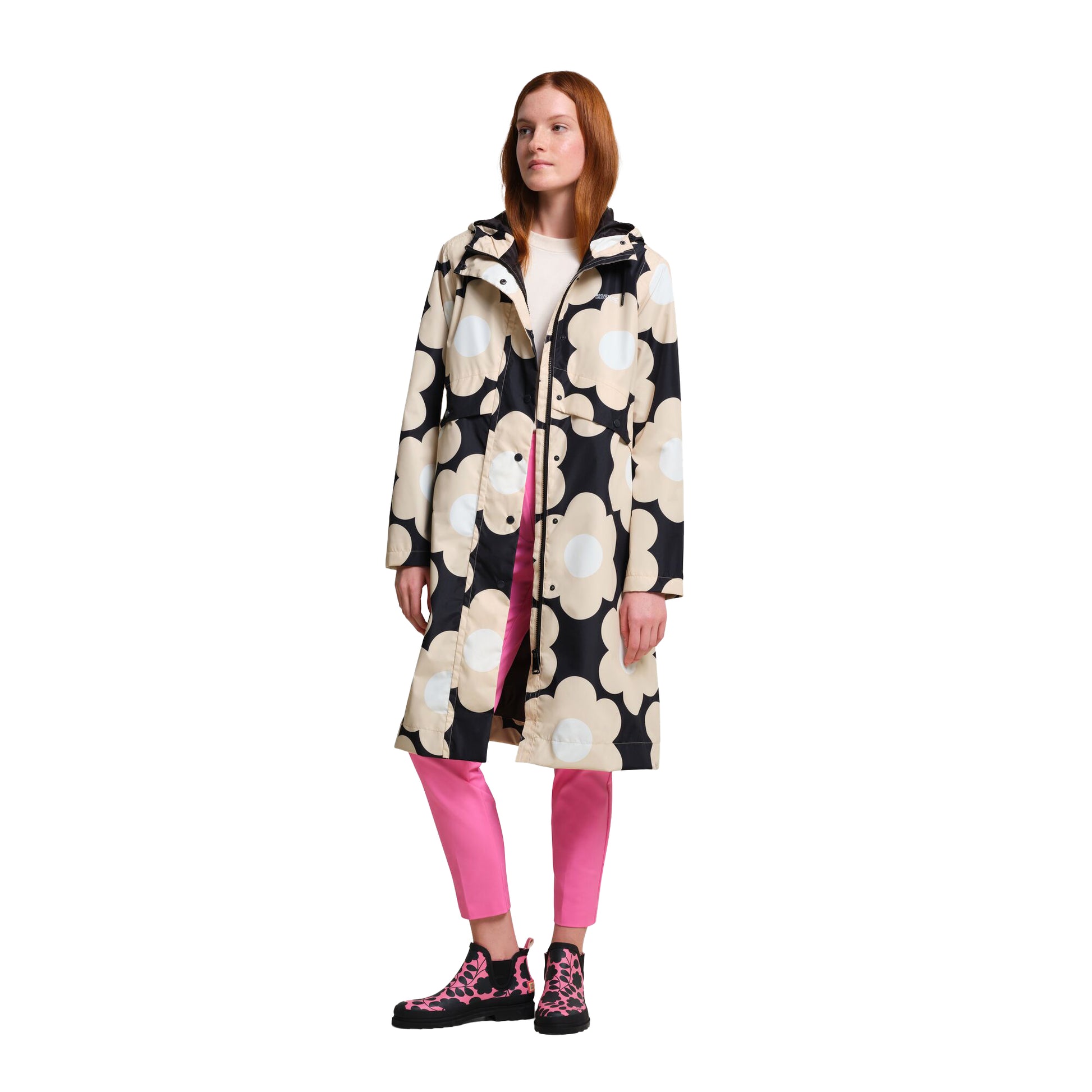 Black - Lifestyle - Regatta Womens-Ladies Orla Kiely Sixties Daisy Waterproof Jacket