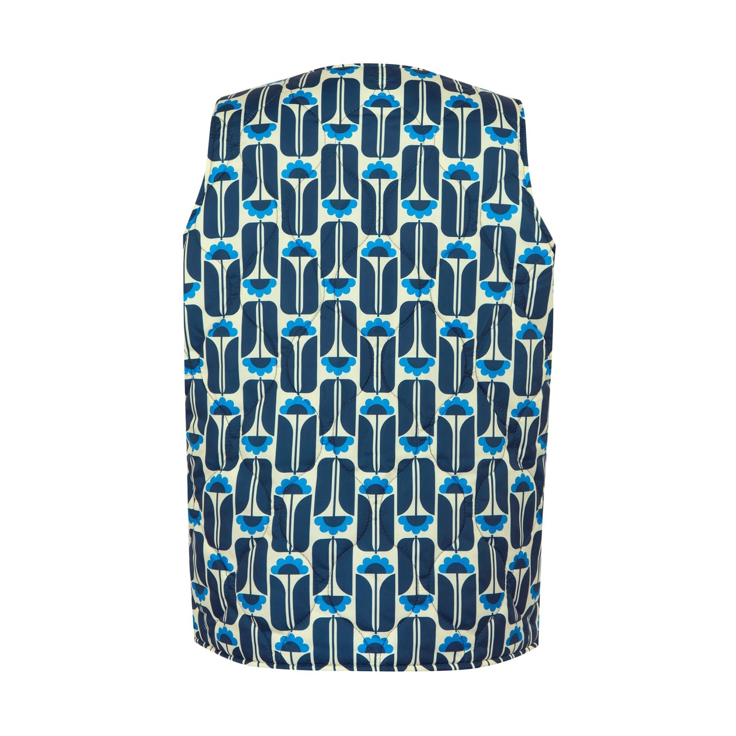 Navy - Back - Regatta Womens-Ladies Orla Kiely Tall Flowers Quilted Gilet