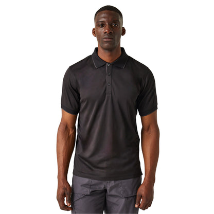 Black-Seal Grey - Side - Regatta Professional Mens Short-Sleeved Polo Shirt