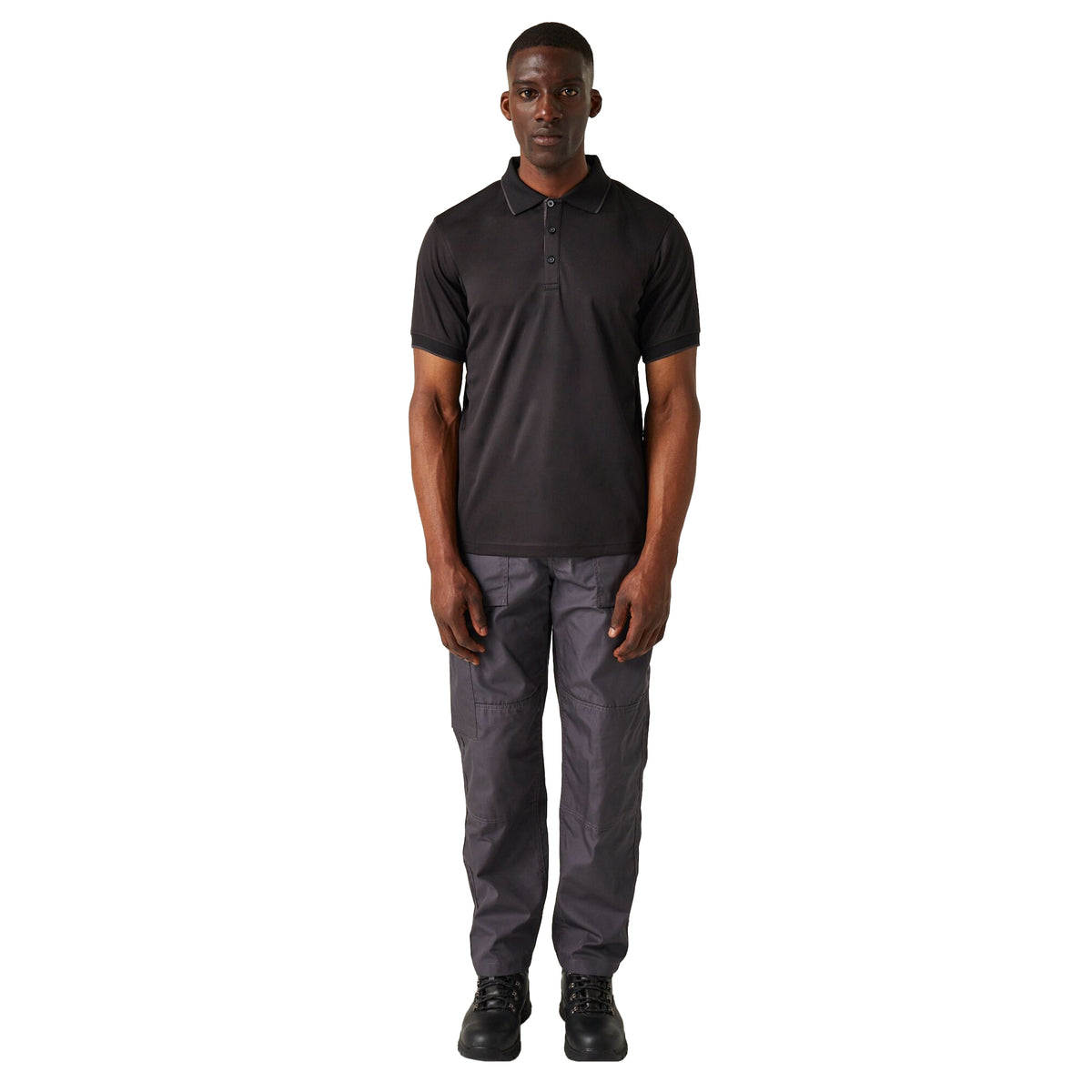Black-Seal Grey - Pack Shot - Regatta Professional Mens Short-Sleeved Polo Shirt