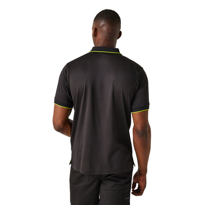 Black-Lime Green - Lifestyle - Regatta Professional Mens Short-Sleeved Polo Shirt