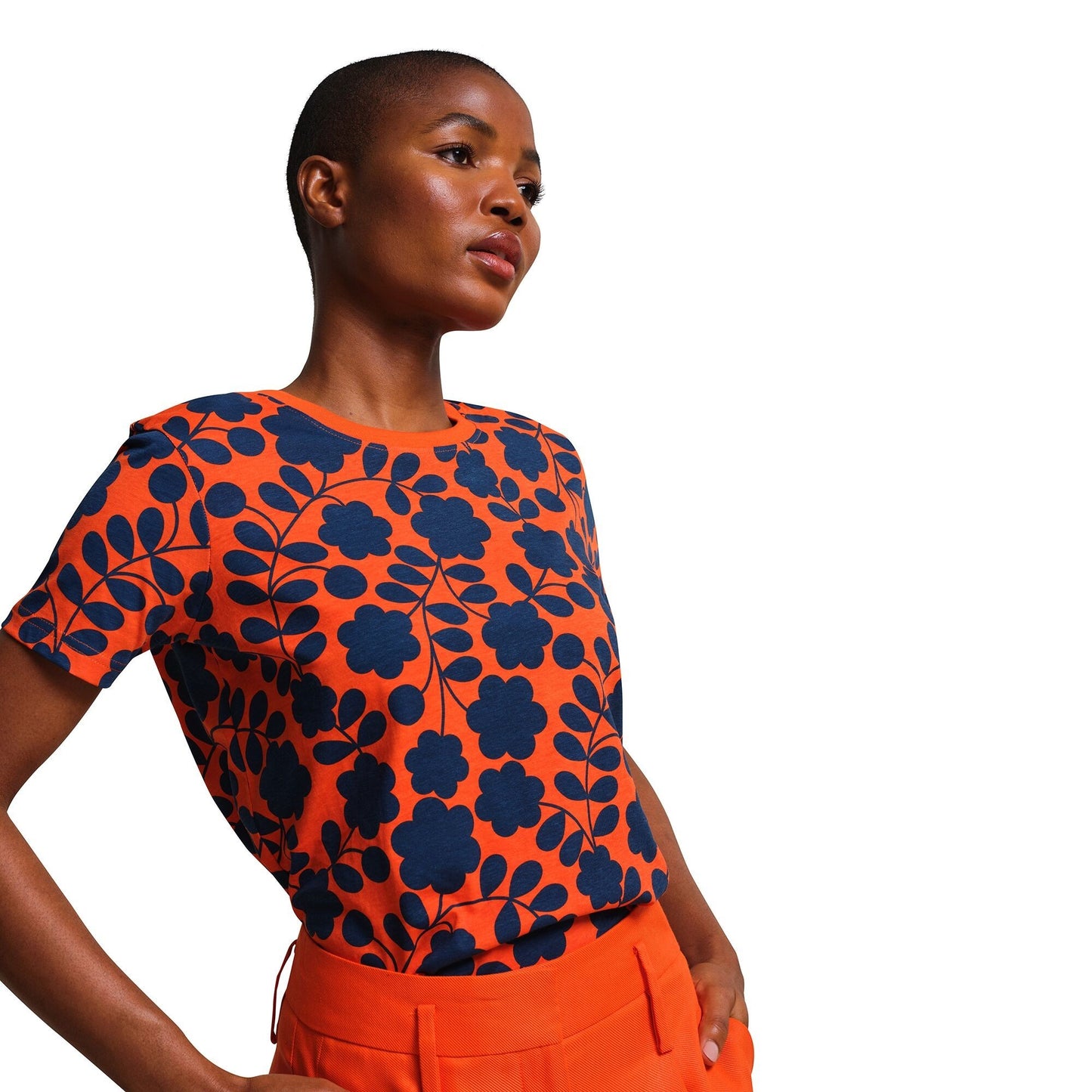 Orange - Side - Regatta Womens-Ladies Orla Kiely Floral T-Shirt