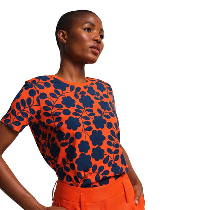 Orange - Side - Regatta Womens-Ladies Orla Kiely Floral T-Shirt