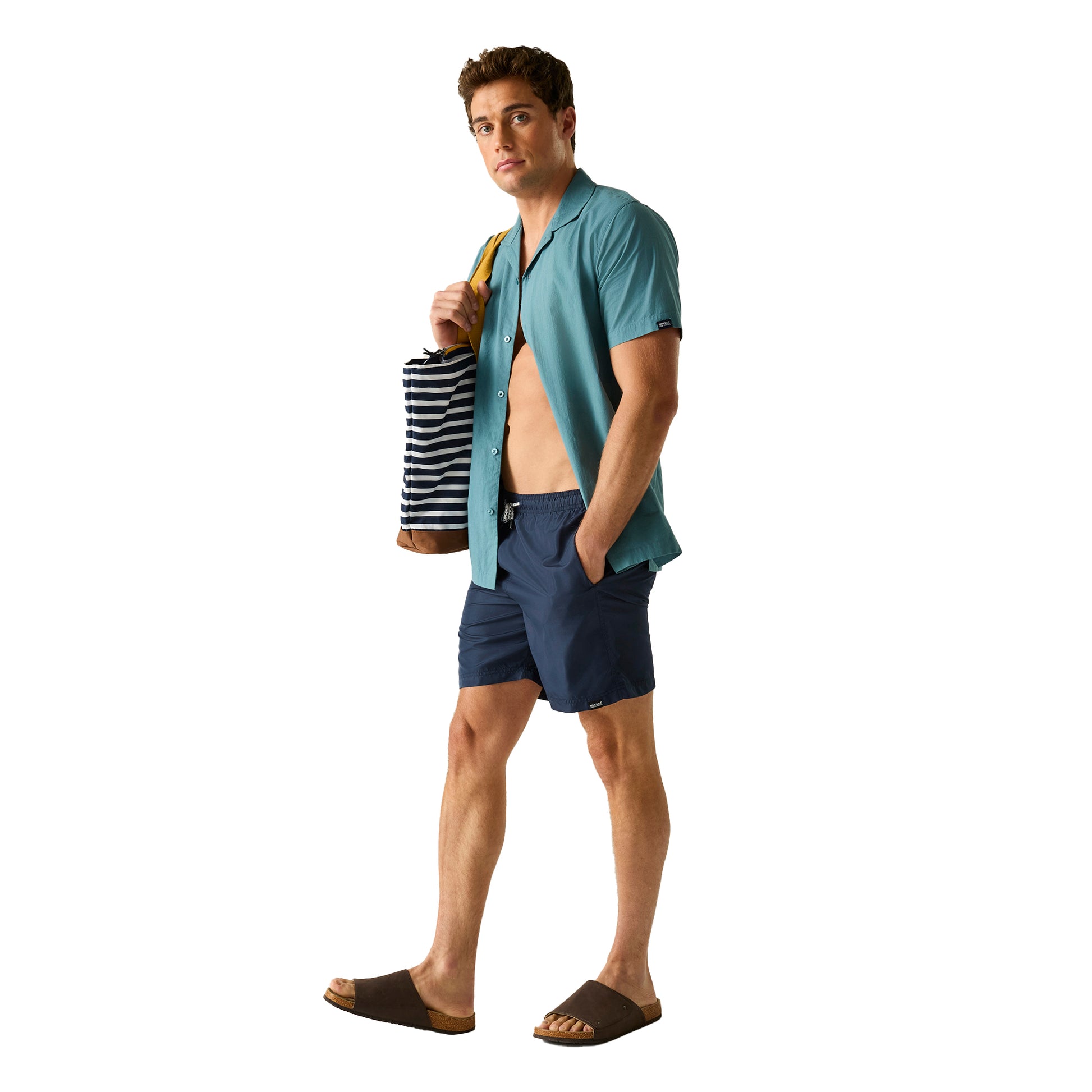 Navy - Pack Shot - Regatta Mens Mackleyna Swim Shorts