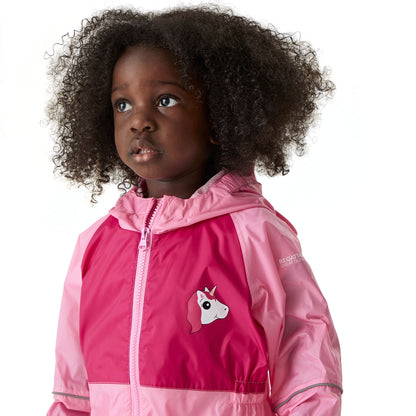 Sweet Pink - Lifestyle - Regatta Childrens-Kids Charco Luna Unicorn Puddle Suit