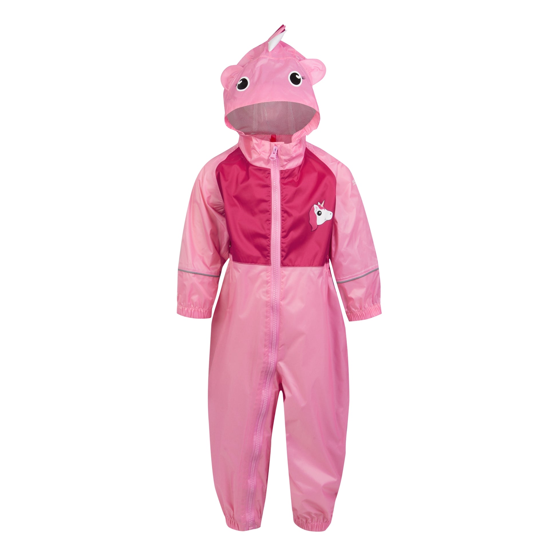 Sweet Pink - Front - Regatta Childrens-Kids Charco Luna Unicorn Puddle Suit